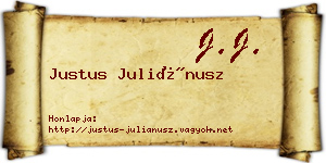 Justus Juliánusz névjegykártya